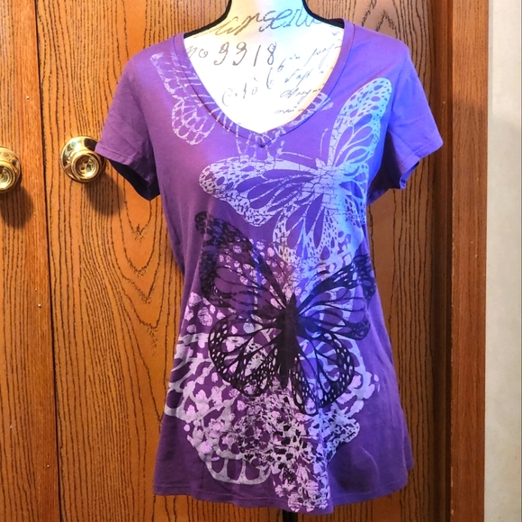 Ranson purple shirt with butterflies 🦋 - Picture 1 of 14